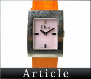 1743040 рабочее состояние подтверждено Christian Dior Dior ma белка наручные часы кварц D78-109 ракушка розовый серебряный orange женский / D