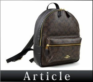 177819* beautiful goods COACH Coach signature rucksack backpack F32200 PVC leather Brown black men's lady's / B