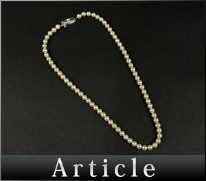 177369◆美品 MIKIMOTO ミキモト ネックレス アクセサリー パール 真珠 Sv ホワイト シルバー レディース 冠婚葬祭 フォーマル 箱付/ E