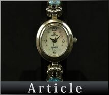 176998◇動作確認済 Vexcel ヴェクセル レディースウォッチ 腕時計 クォーツ RA010 シェル SS カラーストーン シルバー ブルー/ D_画像1