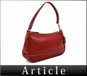 177482* COACH Coach Old Coach accessory pouch handbag 7785 leather leather red lady's Vintage / B