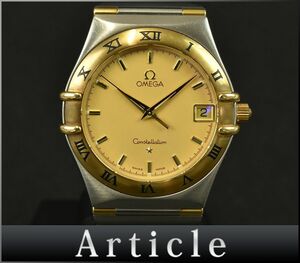 177732* operation verification settled OMEGA Omega Constellation wristwatch quartz Date 3 hands round SS YG Gold silver men's / D