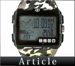 177233◇動作確認済 TIMEX タイメックス エクスペディションWS4 腕時計 デジタル クォーツ T49841 SS 樹脂 ブラック グレー メンズ/ D