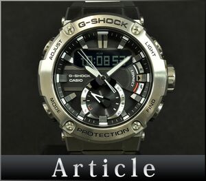 176848◇美品 動作確認済 CASIO カシオ G-SHOCK Gショック 腕時計 ソーラー GST-B200 SS ブラック シルバー デジアナ メンズ/ D