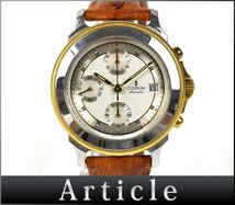 176089◇動作確認済 CORUM コルム クロノグラフ 腕時計 ウォッチ 自動巻き デイト SS レザー 革 YG シルバー ブラウン メンズ/ D_画像1