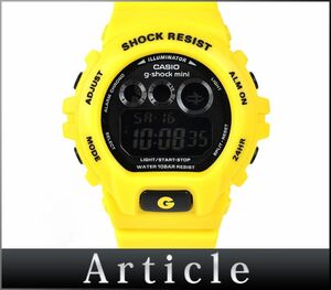 175717◆美品 動作確認済 CASIO カシオ G-SHOCK MINI 腕時計 クォーツ GMN-690 デジタル 樹脂 ブラック イエロー レディース/ D