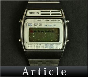175016□動作未確認 SEIKO セイコー アラームクロノグラフ 腕時計 クォーツ トノー A158-5000 SS シルバー メンズ アナログ/ D
