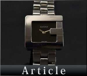 174446* рабочее состояние подтверждено GUCCI Gucci женский часы G часы наручные часы кварц 3600L 2 стрелки квадратное SS черный серебряный / D