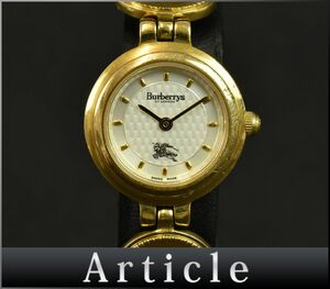 174946◇ 動作確認済 BURBERRY バーバリー コインウォッチ 腕時計 クォーツ 2針 11100L GP ホワイト ヴィンテージ ゴールド/ D