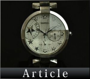 175003◇動作確認済 SEIKO WIRED セイコー ワイアード グラマラスカジュアルコレクション 腕時計 クォーツ 5Y66-0AM0 SS シルバー/ D