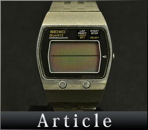 175000□動作未確認 SEIKO セイコー 腕時計 クォーツ クロノグラフ M159-5000 SS ブラック シルバー メンズ デジタル シンプル/ D