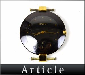 174645◇動作未確認 RADO ラドー ダイアスター クポール 腕時計 本体のみ クォーツ 129.4075.4N SS GP ブラック ゴールド メンズ/ D