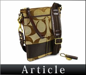 1780380 beautiful goods COACH Coach signature shoulder bag pochette diagonal ..10129 canvas leather beige Brown / B