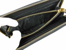 175970〇 MIUMIU ミュウミュウ ラウンドファスナー長財布 ジップ アラウンド ウォレット レザー 革 ブラック 黒 レディース/ C_画像5
