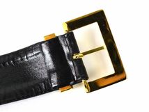 175584□ CHANEL シャネル ベルト チェーン レザー 革 GP ブラック ゴールド レディース ファッション 小物 箱付 ヴィンテージ/ G_画像6
