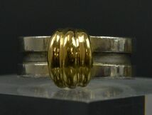 177304〇 Tiffany&co ティファニー グルーブド ウィズ3ロウ リング 指輪 8.5号 Sv925 K18YG シルバー ゴールド アクセサリー/ E_画像2