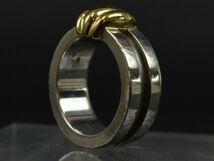 177304〇 Tiffany&co ティファニー グルーブド ウィズ3ロウ リング 指輪 8.5号 Sv925 K18YG シルバー ゴールド アクセサリー/ E_画像5
