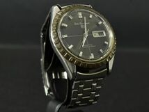 175614□動作未確認 SEIKO セイコー スポーツマチック5 腕時計 自動巻 デイデイト 3針 6619-9000 SS ブラック シルバー メンズ/ D_画像3
