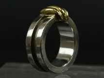 177304〇 Tiffany&co ティファニー グルーブド ウィズ3ロウ リング 指輪 8.5号 Sv925 K18YG シルバー ゴールド アクセサリー/ E_画像4