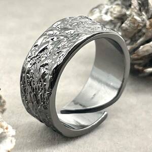  rough design silver ring * ring men's silver 16 number B new goods popular unused open ring men's ring casual [PN325-1]