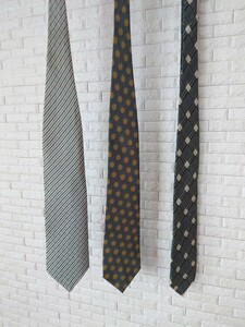 joru geo * Armani [GIORGIO ARMANI] necktie 3 pcs set USED genuine article 