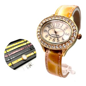 1円 ■ COCCO FIORE コッコフィオーレ レディース 腕時計 ベルト 4本 ダイヤベゼル C616-605-0