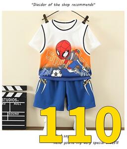 * новое поступление * Человек-паук ребенок одежда короткий хлеб верх и низ в комплекте короткий рукав спорт одежда 110