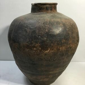 時代物 水瓶 壺 花瓶 備前焼 骨董品 陶器 アンティーク 古美術 つぼ ( 古