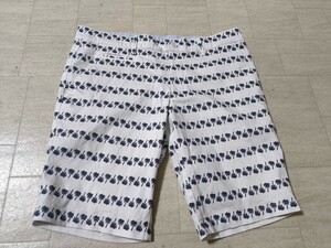  size :L Callaway shorts white × green cocos nucifera. tree pattern men's Golf wear Callaway short pants shorts 