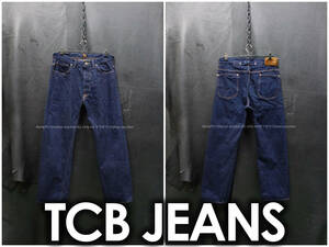 TCB JEANS CATBOY W34/約86cm キャットボーイ Leeタイプ 101 30's 復刻 レプリカ ヘアオンハイド バックルバック 白耳 TWO CAT BRAND