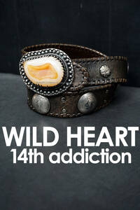 WILD HEART/14th addiction 一点物シルバーバックル＆コンチョベルト パイソン メノウ 石 ワイルドハート フォーティーンスアディクション