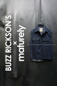 BUZZ RICKSON'S × maturely ノースリーブデニムシャツ 青耳 濃紺 CPO インディゴ ベスト マチュアリー ビームス レディース