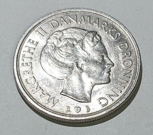 ’1981　デンマーク ５クローネ 大型白銅硬貨　デンマーク女王　 MARGRETHEⅡ　流通品
