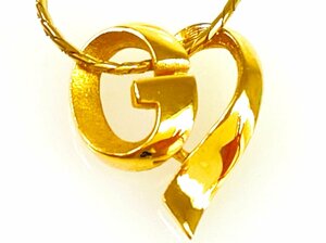 ジバンシィ　GIVENCHY　Gロゴ　ハート　スネークチェーン　ネックレス　ゴールドカラー　YAS-9723