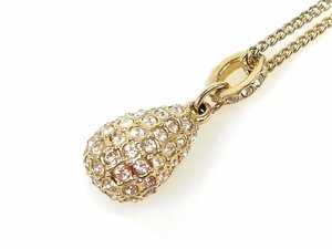 スワロフスキー　SWAROVSKI　クリスタル　ティアドロップ　ネックレス　ペンダント　ゴールドカラー　YAS-11059