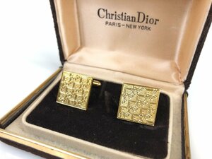 クリスチャン・ディオール　Christian Dior　ロゴ　スクエア　カフス　カフリンクス　ゴールドカラー　YMA-1444