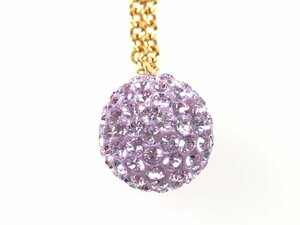 美品　スワロフスキー　SWAROVSKI　パープル　ラインストーンボール　ネックレス　YAS-7757