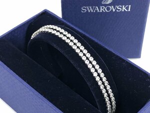 美品　スワロフスキー　SWAROVSKI　クリスタル　アジャスタブル　ブレスレット　シルバーカラー　YAS-5736