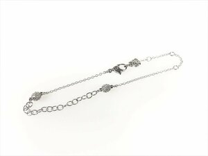 美品　スワロフスキー　SWAROVSKI　クリスタルパヴェ　チェーン　ブレスレット　シルバーカラー　YAS-5623