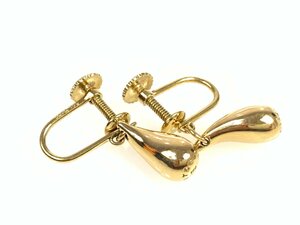 Tiffany TIFFANY L sa Pele ti Teardrop earrings 750YG/ yellow gold 7.7g YAS-9271
