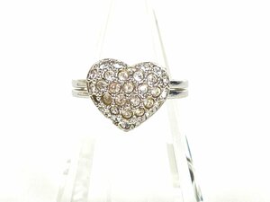  Swarovski SWAROVSKI crystal Heart double ring ring size 9 number silver color YAS-10769