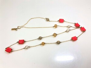  beautiful goods Kate Spade kate spade long necklace color stone × fake pearl × Gold color YAS-1019