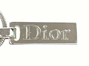 クリスチャン・ディオール　Christian Dior　ロゴプレート　スネークチェーン　ネックレス　シルバーカラー　YAS-11188