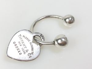  Tiffany TIFFANY возврат tu Heart plate кольцо для ключей брелок для ключа серебряный 925 YAS-1193