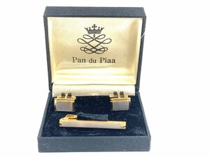 Pan du Piaa　ネクタイピン　カフス　セット　艶消しシルバーカラー×ゴールドカラー　YMA-1270