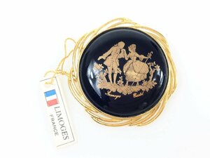 リモージュ　キャッスル　LIMOGES CASTEL　FRANCE　陶器　ブローチ　約4cm　YAS-8545