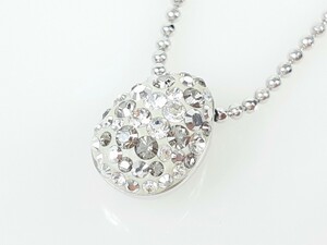 スワロフスキー　SWAROVSKI　カットボールチェーン　デザイン　ネックレス　ラインストーン×シルバーカラー　YAS-5347