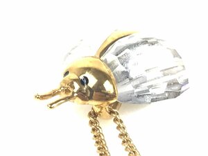 スワロフスキー　SWAROVSKI　クリスタル　てんとう虫　昆虫　ネックレス　ペンダント　ゴールドカラー　YAS-9672