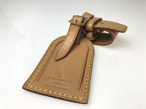 美品　ルイヴィトン　ヌメ革　Louis Vuitton　ネームタグ　ポワニエ　キーポル　モノグラム　名札　旅行　YB-57