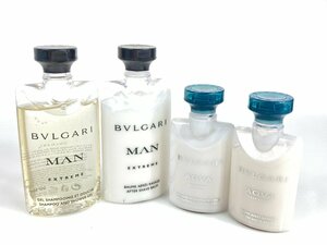 ブルガリ　BVLGARI　MAN EXTREME/AQUA POUR HOMME　シャンプー＆シャワージェル/アフターシェイブ/ボディエマルジョン 4本セット KES-2357